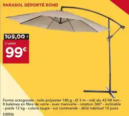 Gedimat Parasol déporté rond offre