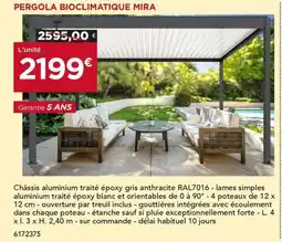 Gedimat Pergola bioclimatique mira offre