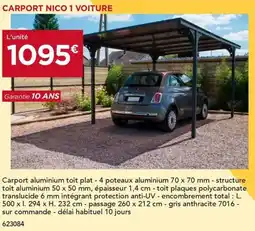 Gedimat Carport nico 1 voiture offre