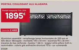 Gedimat Portail coulissant alu alabama offre