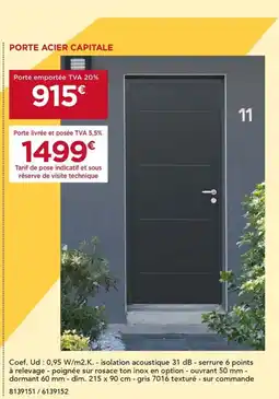Gedimat Porte acier capitale offre