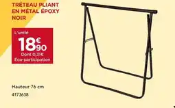 Gedimat Tréteau pliant en métal époxy noir offre