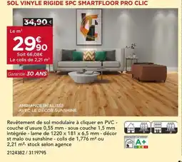 Gedimat Sol vinyle rigide spc smartfloor pro clic offre