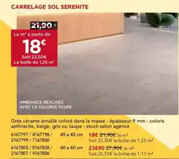 Gedimat Carrelage sol serenite offre