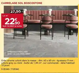 Gedimat Carrelage sol boscostone offre