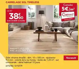 Gedimat Carrelage sol timeless offre