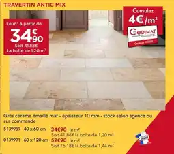 Gedimat Travertin antic mix offre