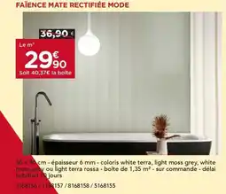 Gedimat Faïence mate rectifiée mode offre