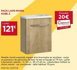 Gedimat Pack lave-mains kube 2 offre