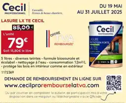 Gedimat CECIL Lasure lx te offre