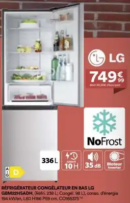 BUT Réfrigérateur congélateur en bas LG GBM22HSADH offre