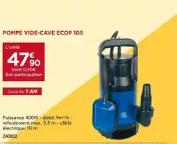 Gedimat Pompe vide-cave ecop 105 offre