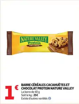 Auchan Supermarché Barre céréales cacahuètes et € chocolat protein nature valley offre