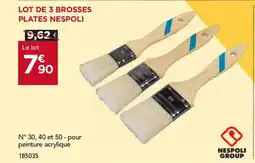 Gedimat Lot de 3 brosses plates nespoli offre
