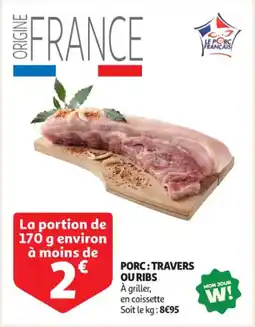 Auchan Supermarché Porc: travers ou ribs offre
