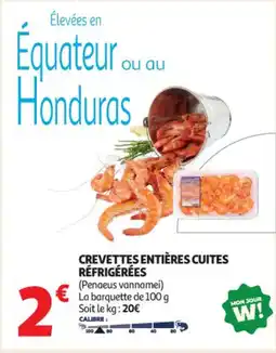 Auchan Supermarché Crevettes entières cuites réfrigérées offre
