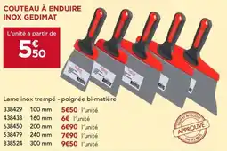 Gedimat GEDIMAT Couteau à enduire inox offre
