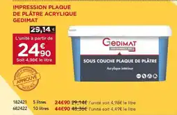 Gedimat GEDIMAT Impression plaque de plâtre acrylique offre