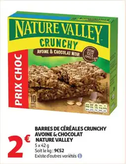 Auchan Supermarché Barres de céréales crunchy avoine & chocolat nature valley offre