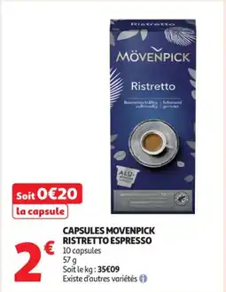 Auchan Supermarché Capsules movenpick ristretto espresso offre