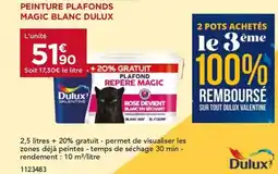 Gedimat DULUX Peinture plafonds magic blanc offre