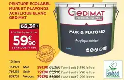 Gedimat GEDIMAT Peinture ecolabel murs et plafonds acrylique blanc offre