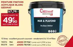 Gedimat GEDIMAT Peinture finition acrylique blanc offre