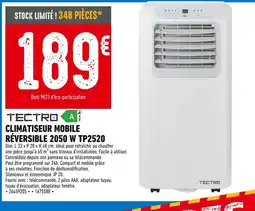 Brico Cash TECTRO Climatiseur mobile réversible 2050 W TP2520 offre