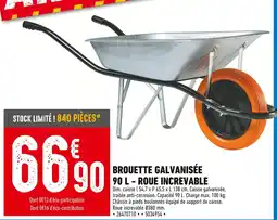 Brico Cash Brouette Galvanisée 90 L - Roue Increvable offre