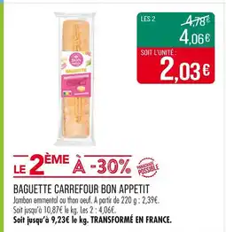Match BON APPETIT Baguette carrefour offre