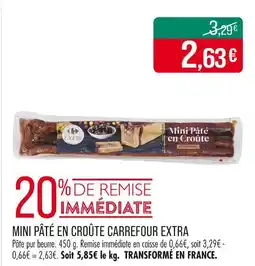 Match Carrefour Extra Mini Pâté en Croûte offre