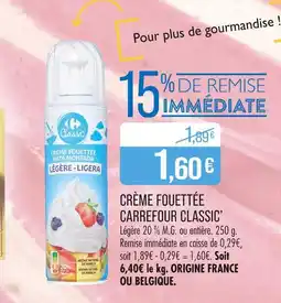 Match Carrefour Classic' Crème fouettée offre