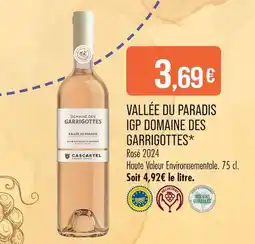 Match DOMAINE DES GARRIGOTTES Vallée du paradis IGP offre