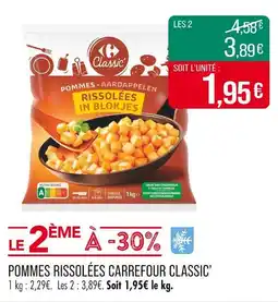 Match CARREFOUR CLASSIC’ Pommes rissolées offre