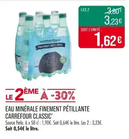 Match CARREFOUR CLASSIC’ Eau minérale finement pétillante offre