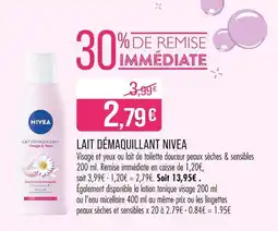 Match Nivea / Timotei Lait démaquillant offre