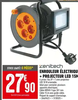 Batkor Zenitech Enrouleur électrique + projecteur LED 15m offre