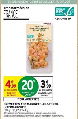 Intermarché INTERMARCHE Crevettes ASC marinées ail & persil offre