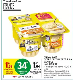 Intermarché LA LAITIÈRE Rz riz au lait offre découverte à la vanille offre