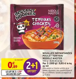 Intermarché NOODLE MASTER Nouilles instantanées poulet teriyaki offre