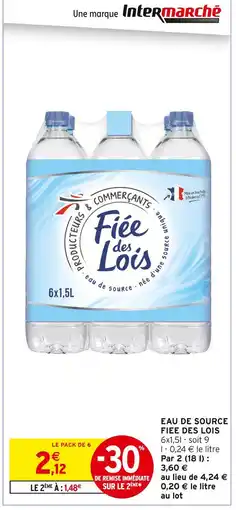 Intermarché Eau de source offre