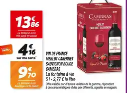 Netto Cambras Vin de France Merlot Cabernet Sauvignon Rouge offre