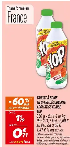 Netto Yoplait Yaourt à boire en offre découverte aromatisé fraise Yop offre