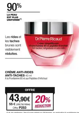 Stanhome Dr.pierre ricaud - crème anti-rides anti-taches 40 ml offre