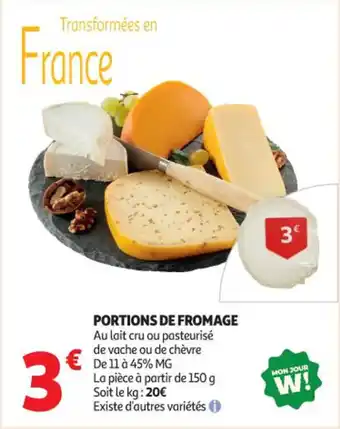 Auchan Supermarché Portions de fromage offre