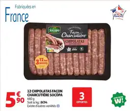 Auchan Supermarché 12 chipolatas façon charcutière socópa offre
