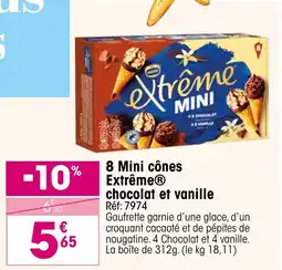 Croque Gel EXTREME 8 Mini cônes chocolat et vanille offre