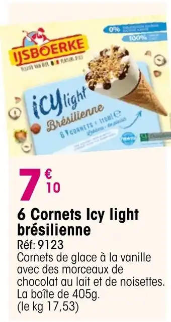 Croque Gel 6 Cornets Icy light brésilienne offre