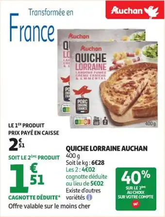 Auchan Supermarché Quiche lorraine auchan offre