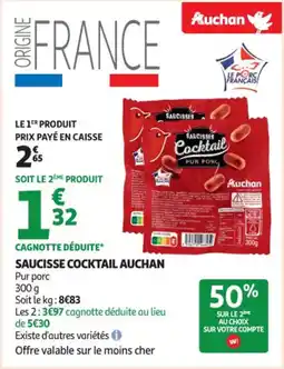 Auchan Supermarché Saucisse cocktail auchan offre